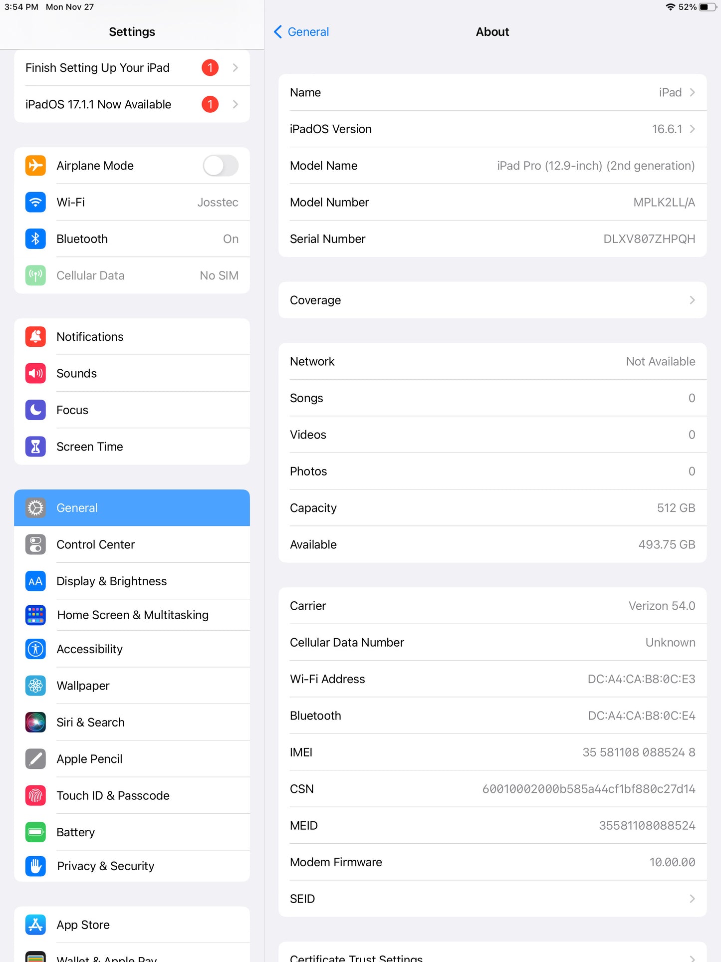 Apple 2017 iPad Pro 2nd Generation 512GB "Silver" (wifi + cellular)