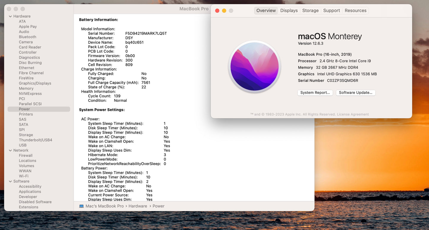 Apple 2019 16" MacBook Pro 2.4GHz 8-Core i9 32GB 1TB SSD RP5500M 4GB - Very Good
