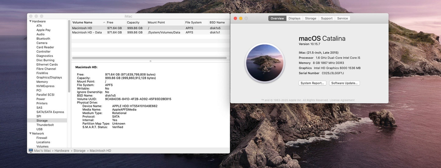 Apple 2015 21.5" iMac 1.6GHz Dual-Core i5 8GB 1TB HDD IHD6000