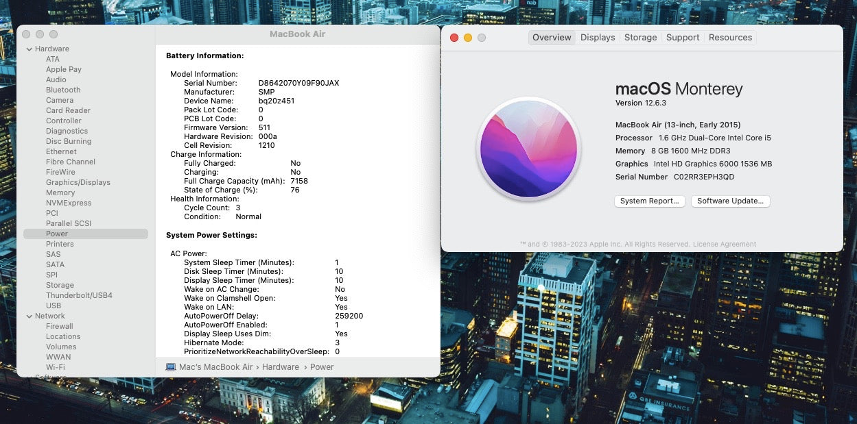 Apple 2015 MacBook Air 13" 1.6GHz Dual Core i5 8GB 128GB SSD IHD 6000- Very Good