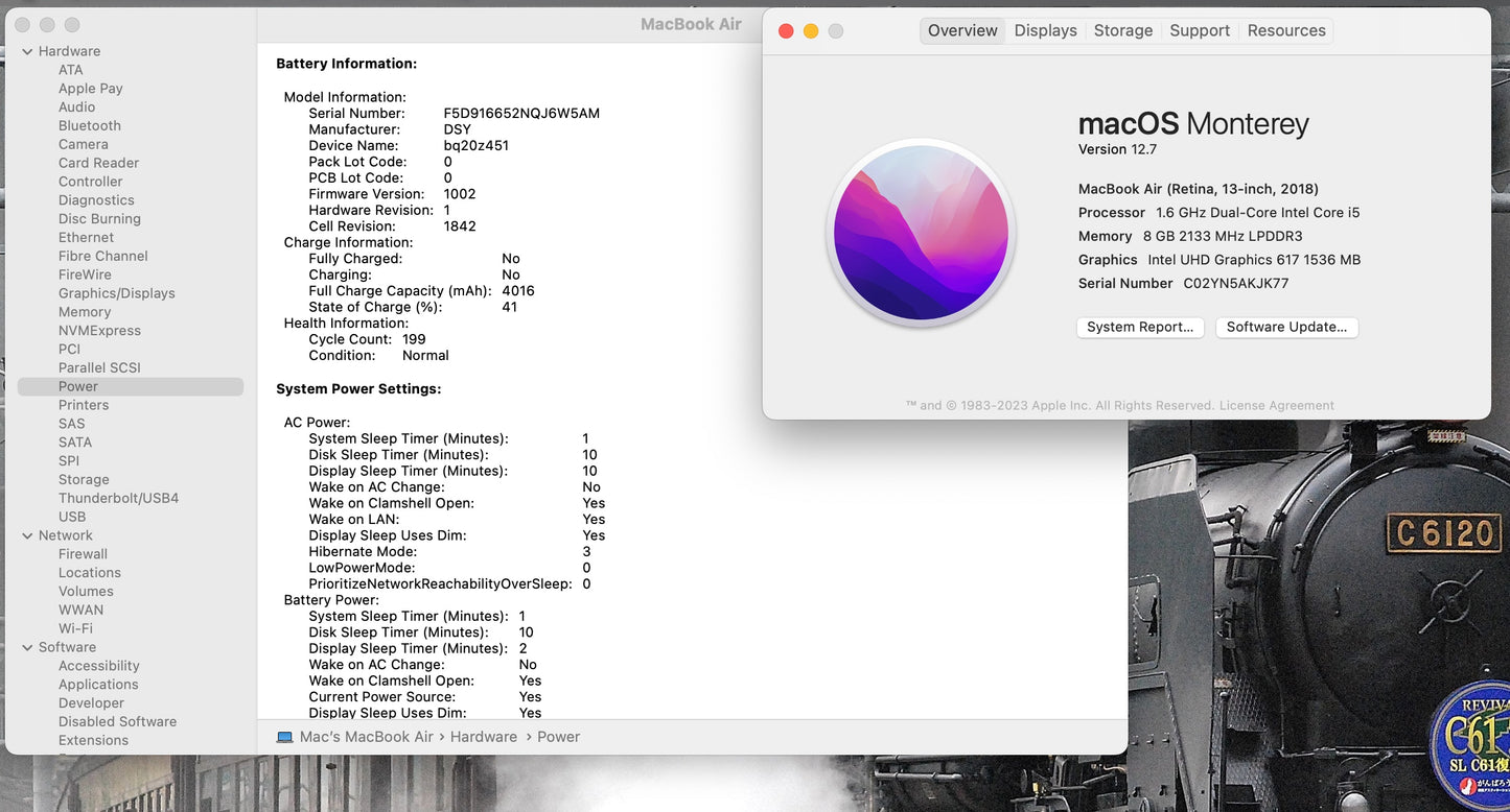 Apple 2018 MacBook Air 13 in 1.6GHz Dual-Core i5 8GB RAM 128GB SSD - Very Good