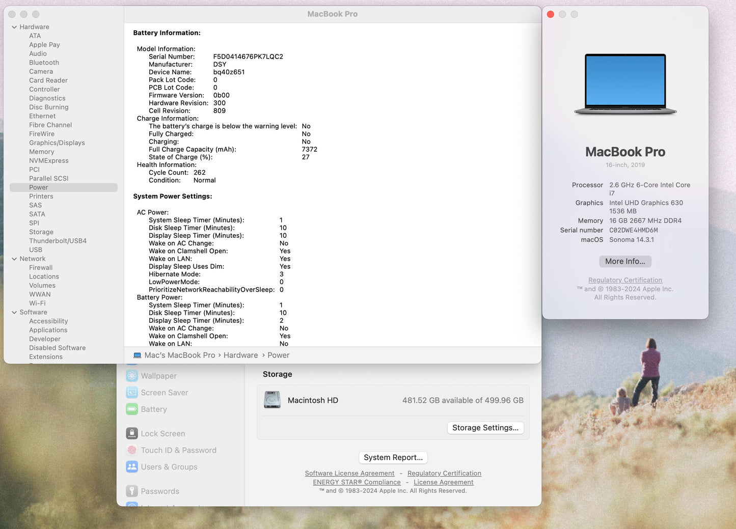 Apple 2019 16" MacBook Pro 2.6GHz i7 16GB RAM 512GB SSD RP5300M 4GB - Very Good