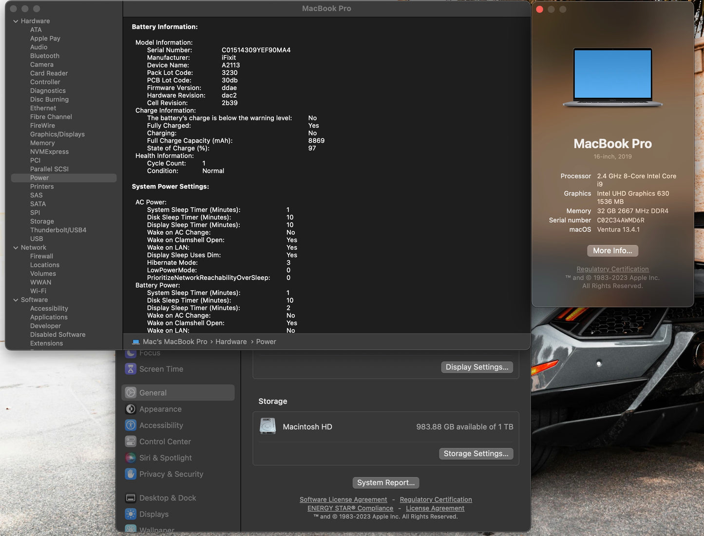Apple 2019 16" MacBook Pro 2.4GHz 8-Core i9 32GB 1TB SSD RP5300M 4GB - Good