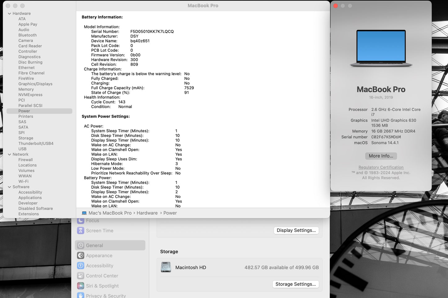 Apple 2019 16" MacBook Pro 2.6GHz i7 16GB RAM 512GB SSD RP5300M 4GB - Good