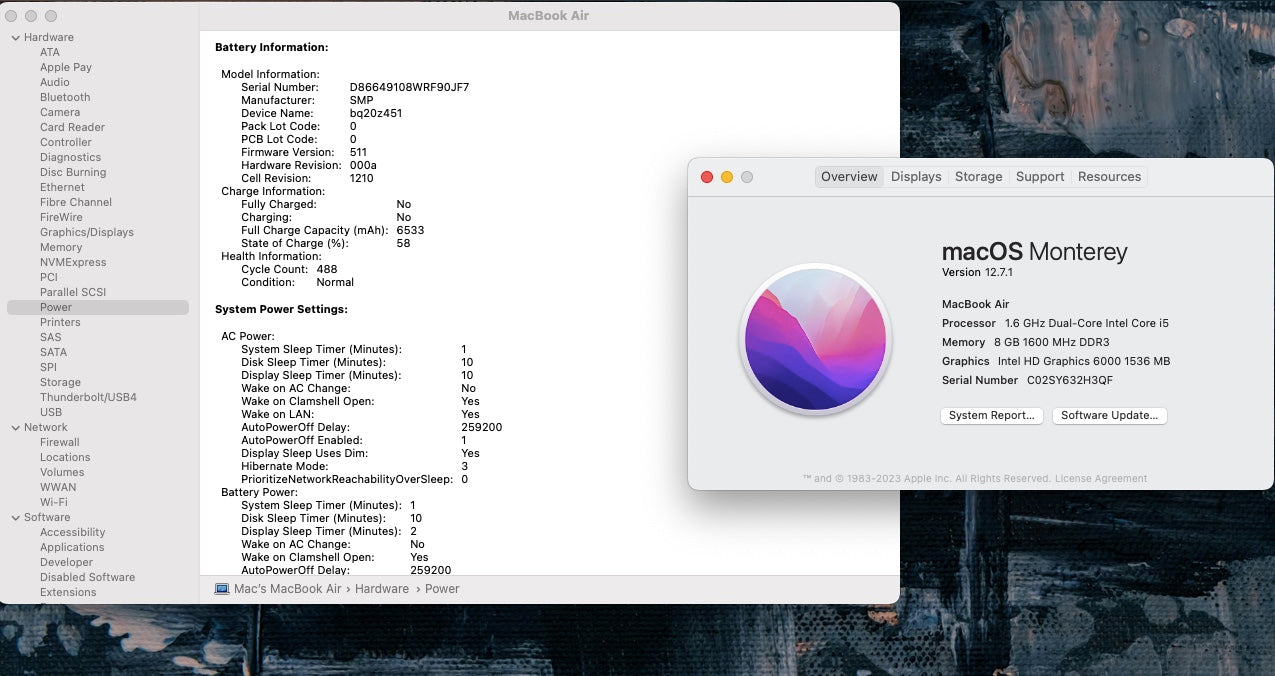 Apple 2017 MacBook Air Retina 1.8GHz i5 8GB RAM 128GB SSD IHG6000 - Very good