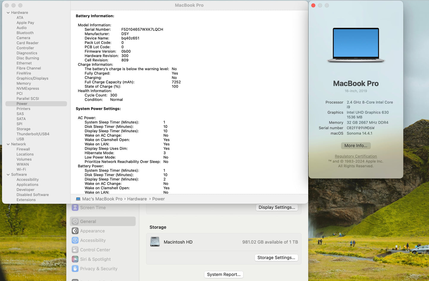 Apple 2019 16" MacBook Pro 2.4GHz 8-Core i9 32GB 1TB SSD RP5500M 8GB - Good