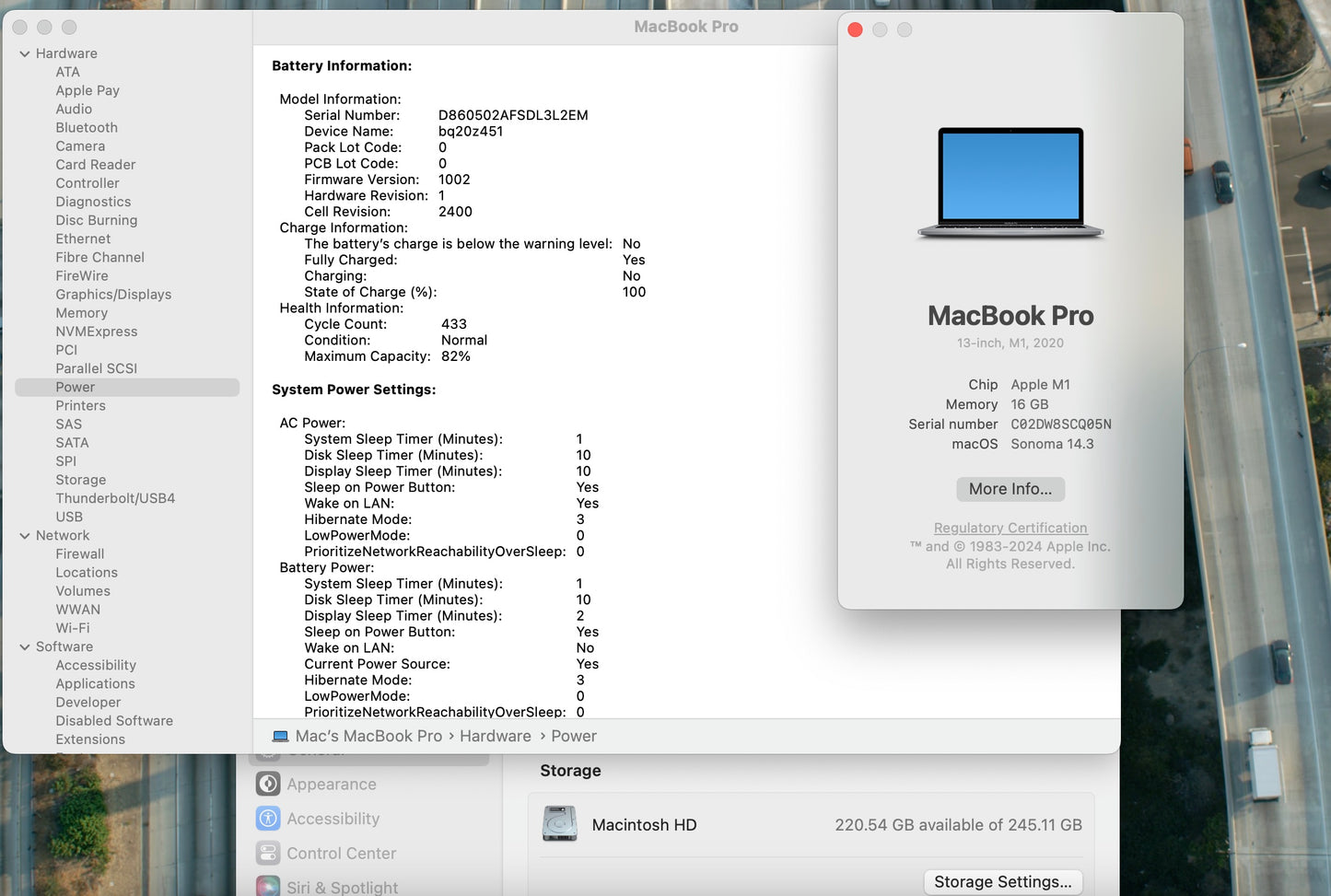 Apple 2020 MacBook pro 13" M1 3.2GHz (8-Core GPU) 16GB RAM 256GB SSD - Very Good