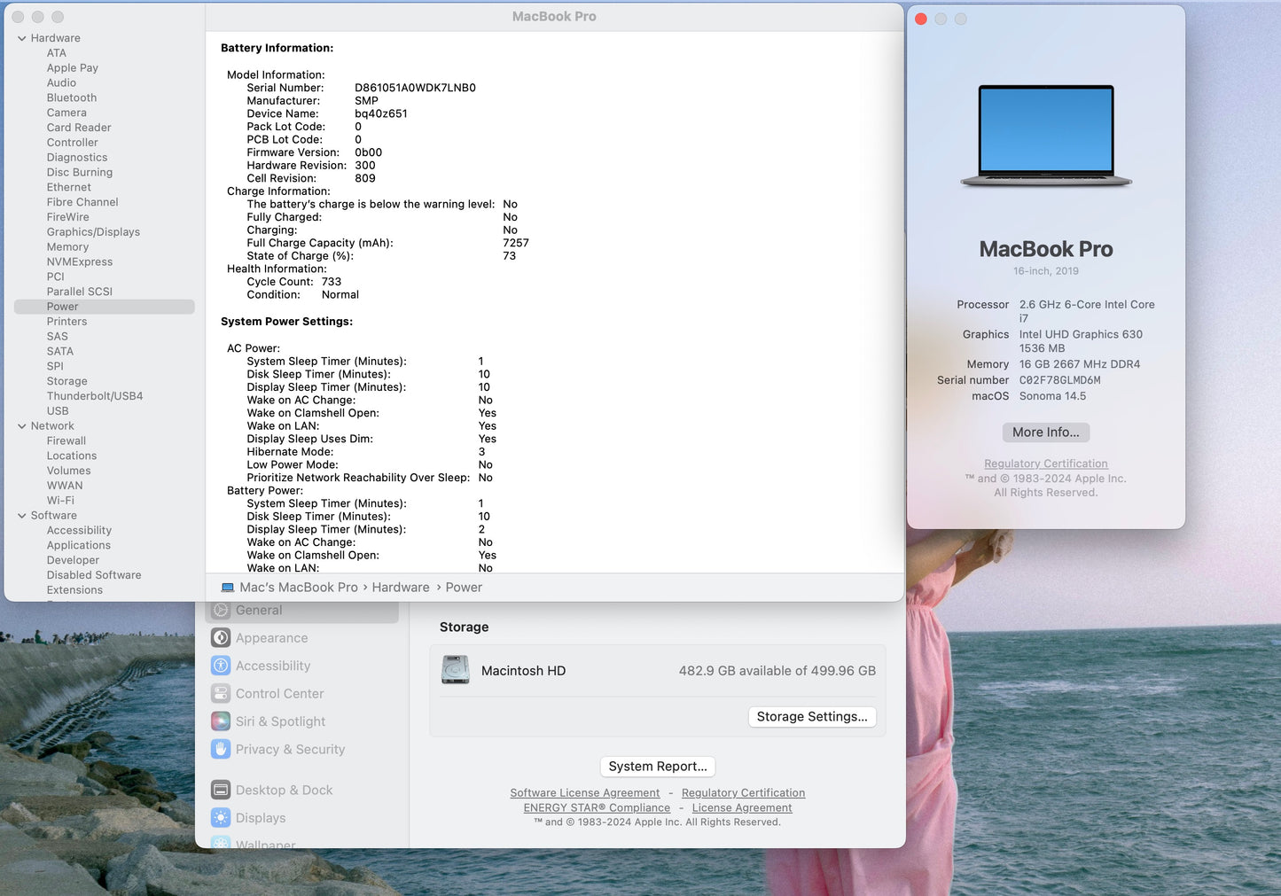 Apple 2019 16" MacBook Pro 2.6GHz i7 16GB RAM 512GB SSD RP5300M 4GB -High Cycles