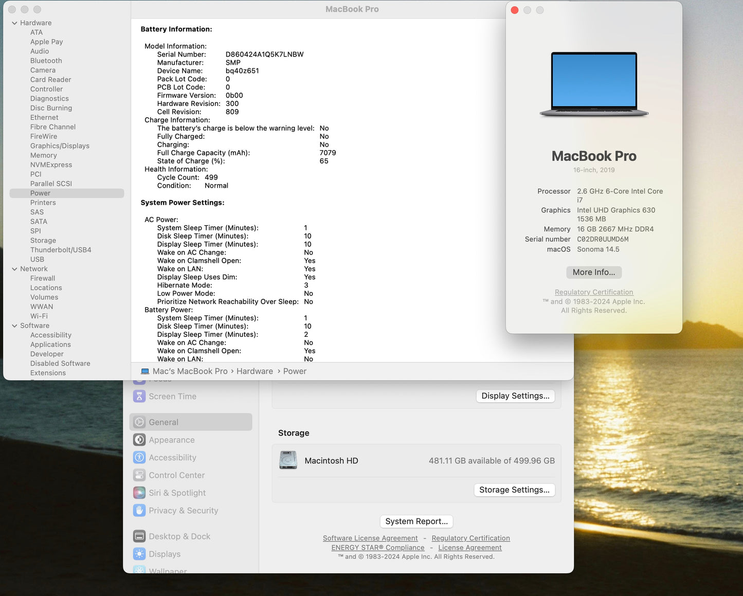 Apple 2019 16" MacBook Pro 2.6GHz i7 16GB RAM 512GB SSD RP5300M 4GB - Very Good