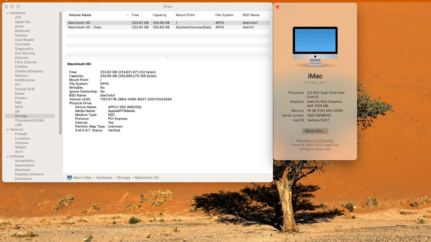 Apple 2017 21.5 " iMac 2.3GHz Dual-Core i5 16GB RAM 256GB SSD IIPG640- Very Good