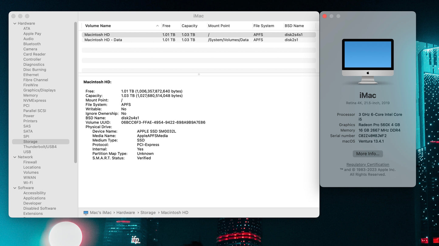 Apple 2019 21.5" iMac 3GHz 6-Core i5 16GB 1TB Fusion Drive RP560X 4GB