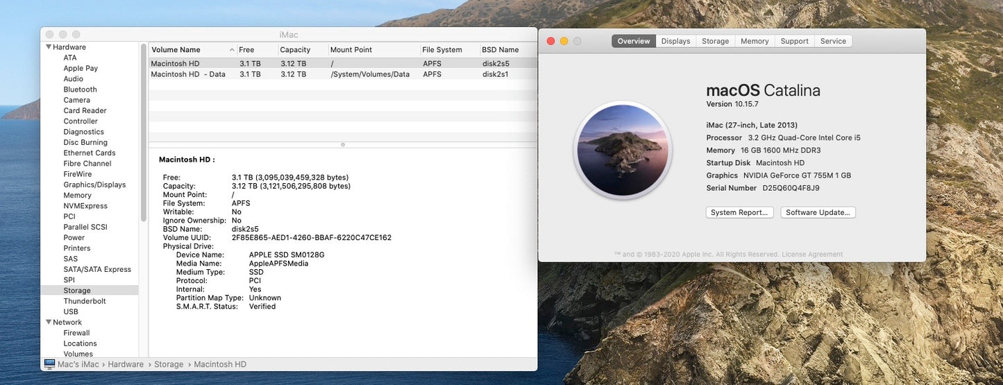 Apple 2013 27" iMac 3.2GHz Quad-Core i5 16GB 3TB FD GT755M 1GB (Broken screen)