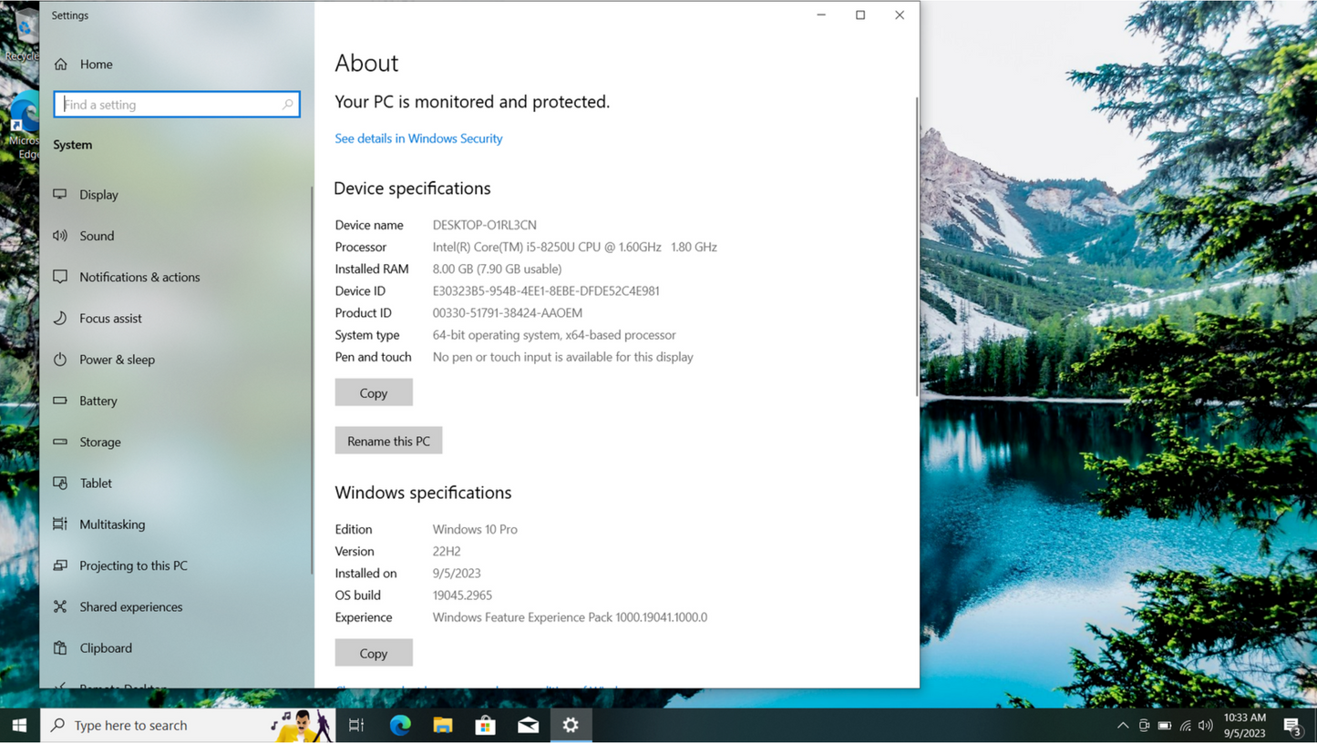 Dell 2019 Latitude 3590 i5 8250U 1.6GHz 4 Cores 8GB 256GB SSD Intel 620