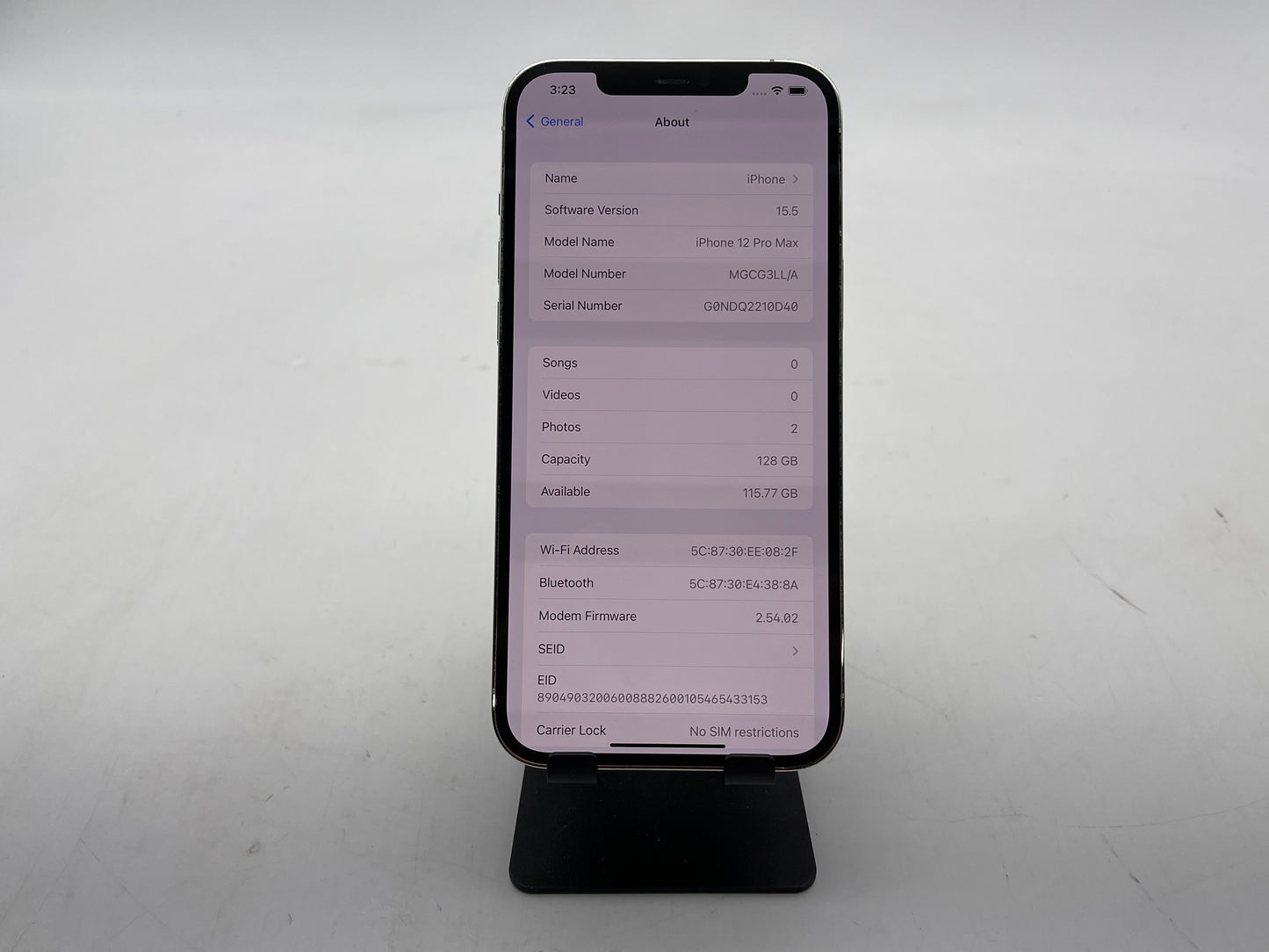 Apple iPhone 12 pro Max GSM/CDMA Unlocked 128GB A2342 "Silver" - Good