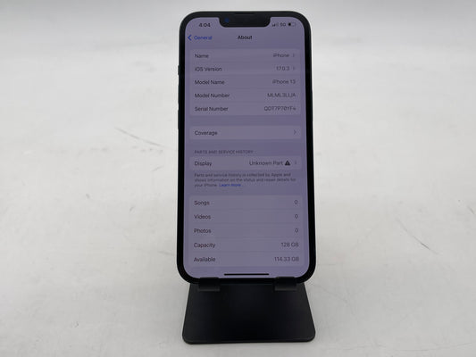 Apple iPhone 13 GSM/CDMA Unlocked 128GB A2482 "Midnight" - Good