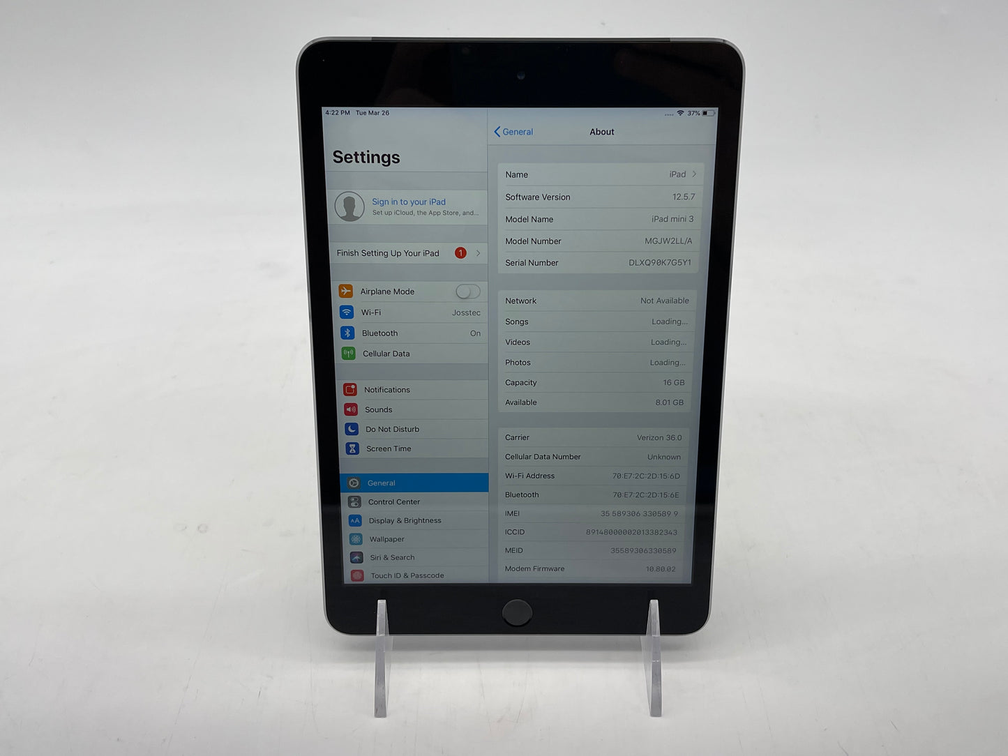 Apple iPad mini (3rd-generation) (7.9-inch) 16GB Wifi + Cellular - Excellent