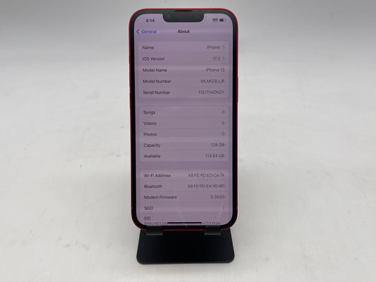 Apple iPhone 13 GSM/CDMA Unlocked 128GB A2482 "Product Red" - Very Good