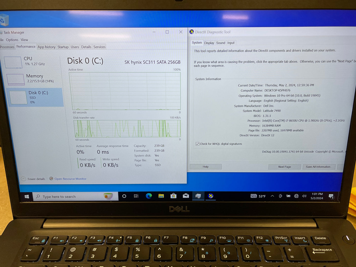 Dell Latitude 7490 Touchscreen 1.9GHz i7-8650U 16GB RAM 256GB SSD - Cellular