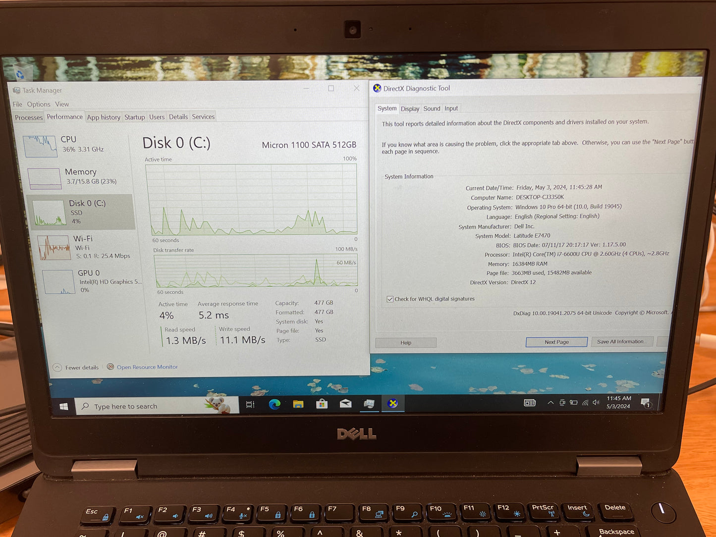 Dell 14" Latitude E7470 2.6GHz i7-6600U 16GB RAM 512GB SSD W10 Pro -Excellent