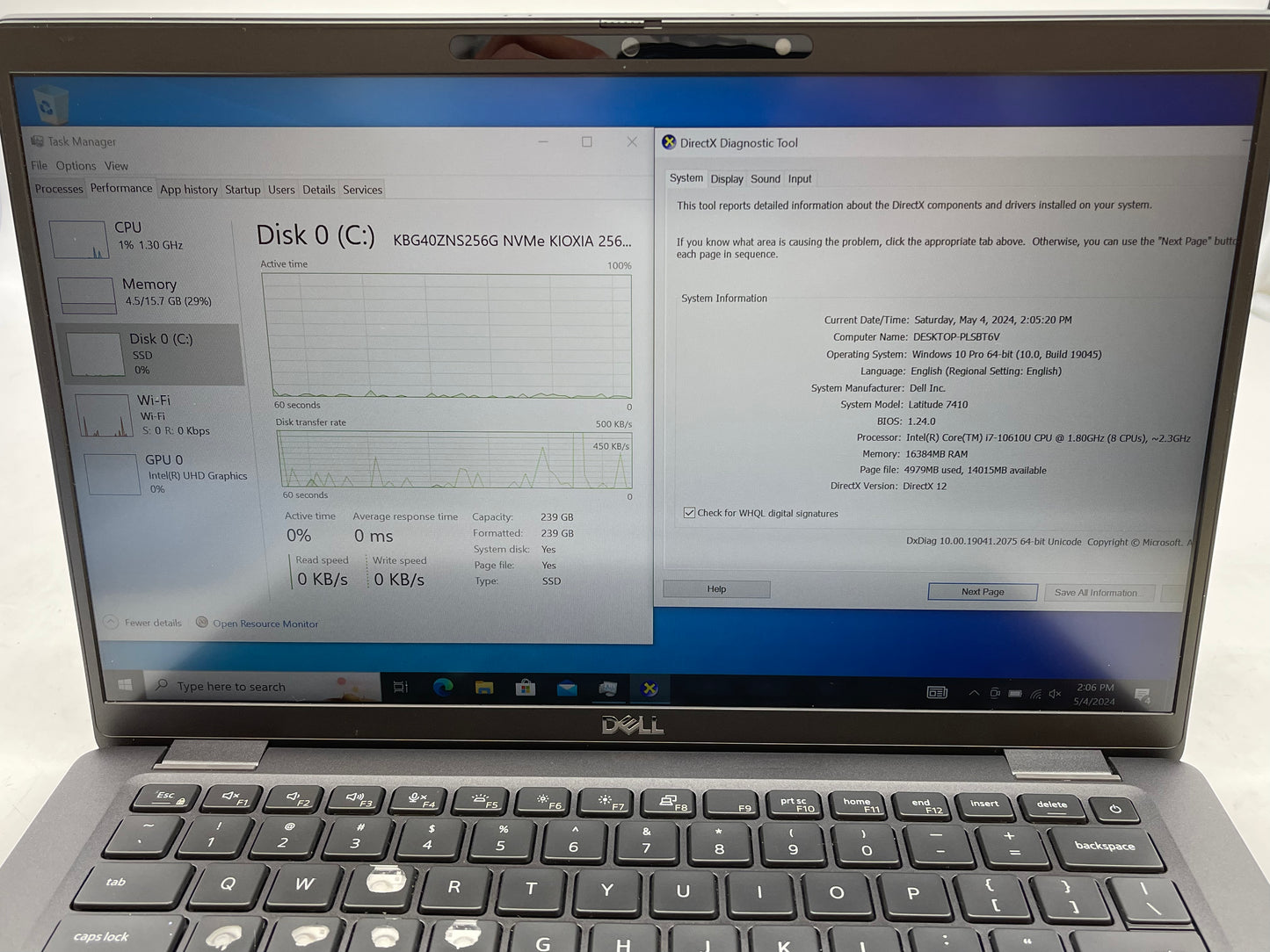 Dell 2020 14" Latitude 7410 1.8GHz i7-10610U 16GB RAM 256GB SSD W10 Pro