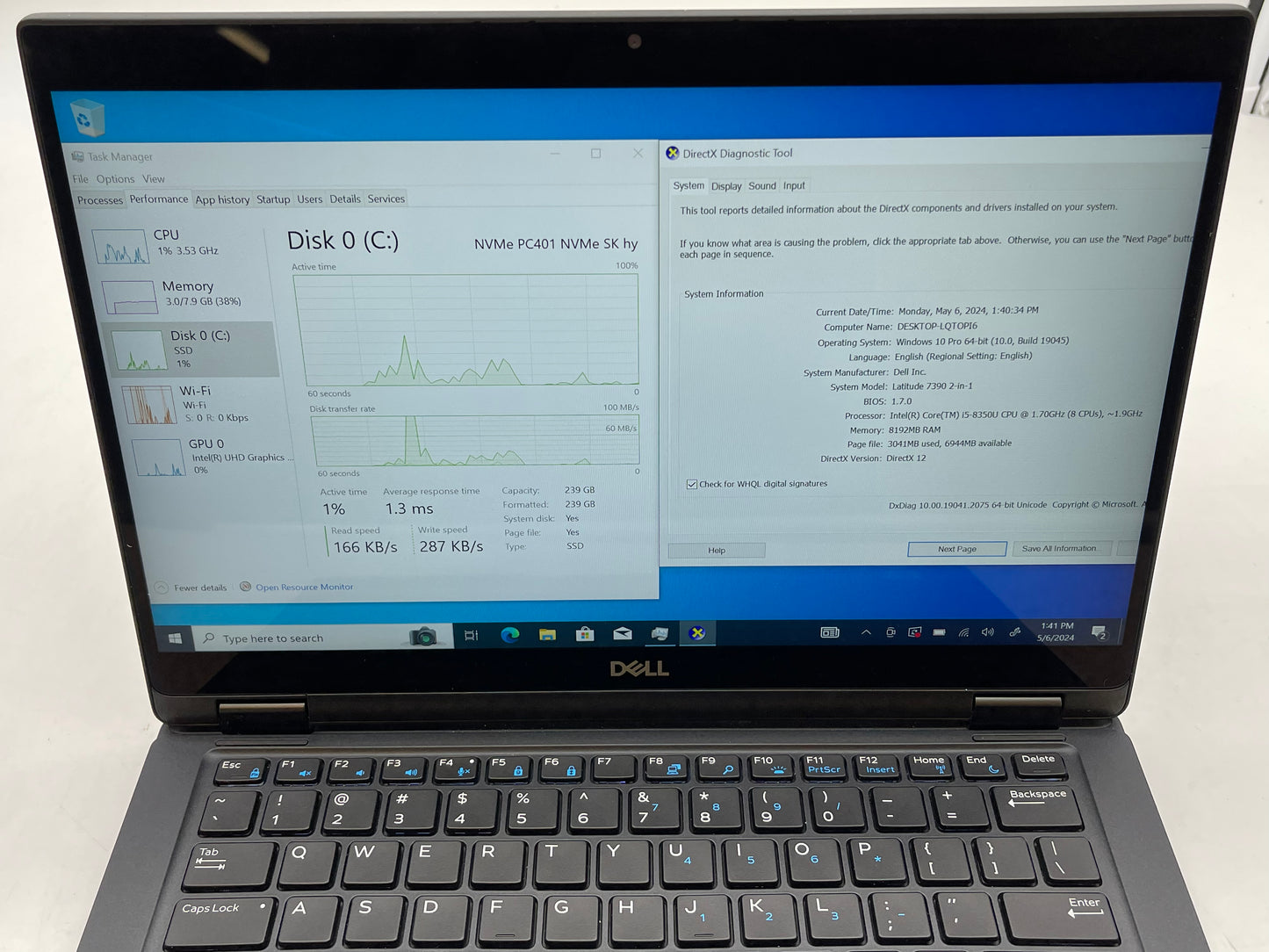 2019 Dell Latitude 7390 (2-in-1) 1.7GHz i5-8350U 8GB RAM 256GB SSD Excellent