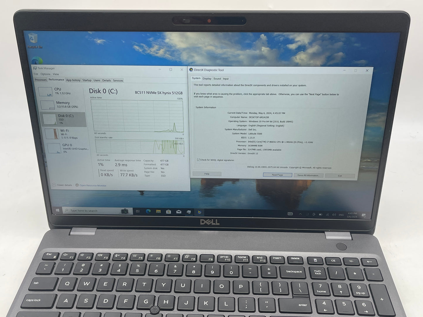 2020 Dell Latitude 5500 15.6" Touchscreen 1.9GHz i7-8665U 16GB RAM 512GB SSD