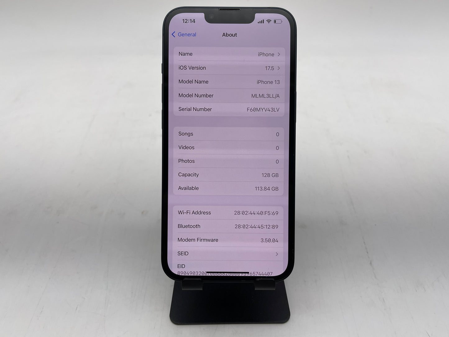 Apple iPhone 13 GSM/CDMA Unlocked 128GB A2482 "Midnight" - Good