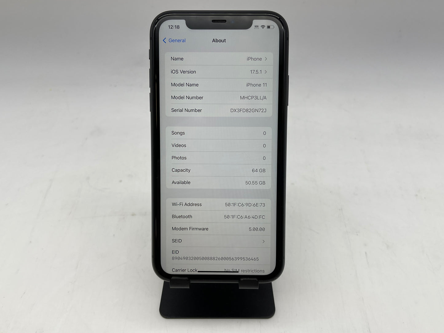 Apple iPhone 11 GSM/CDMA Unlocked 64GB "Black" - READ