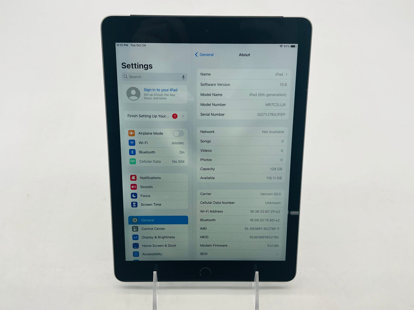 Apple 2016 iPad 6th Generation 128GB "Space Gray" (wifi + cellular)