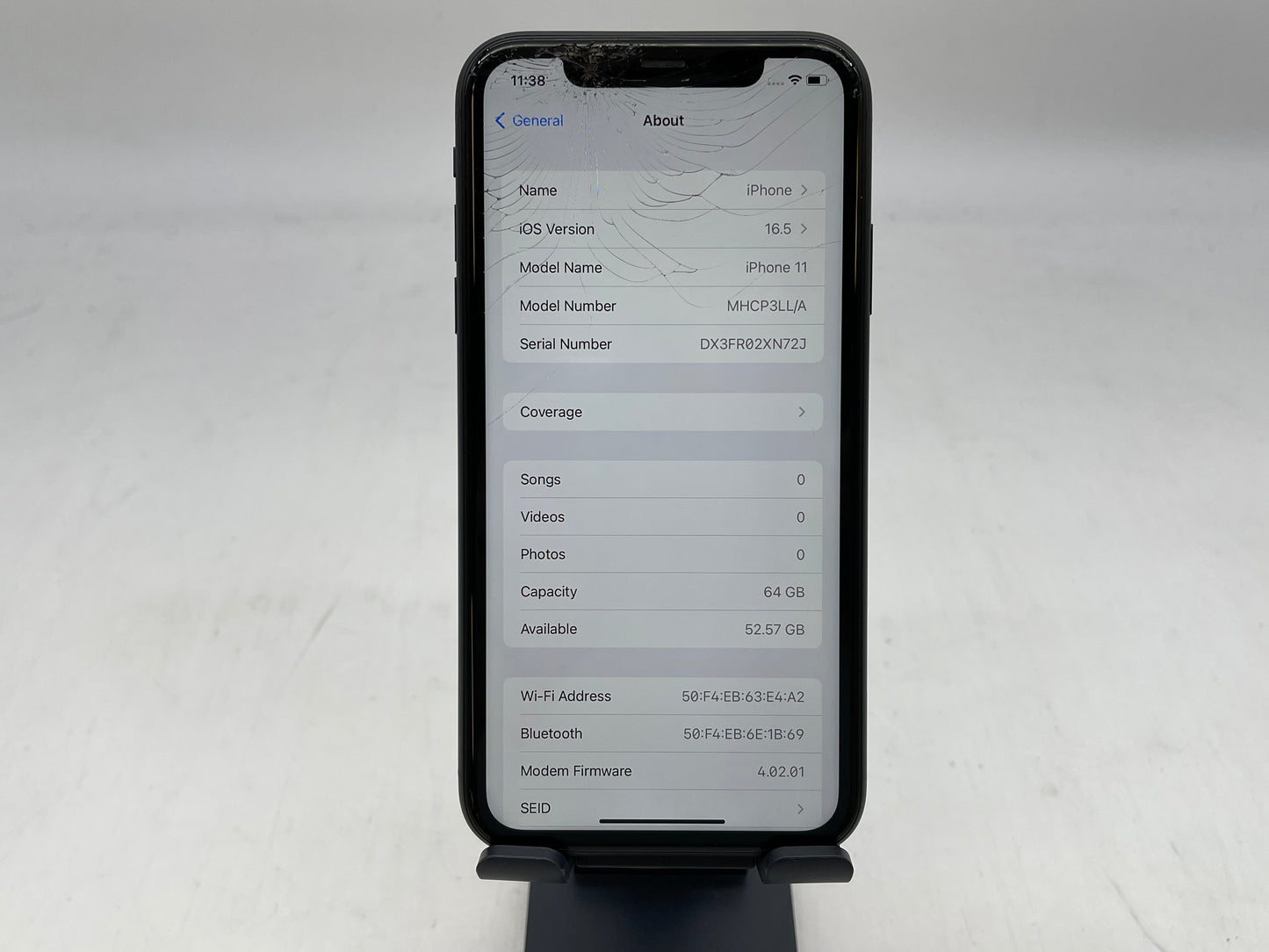 Apple iPhone 11 GSM/CDMA Unlocked 64GB "Black" - READ