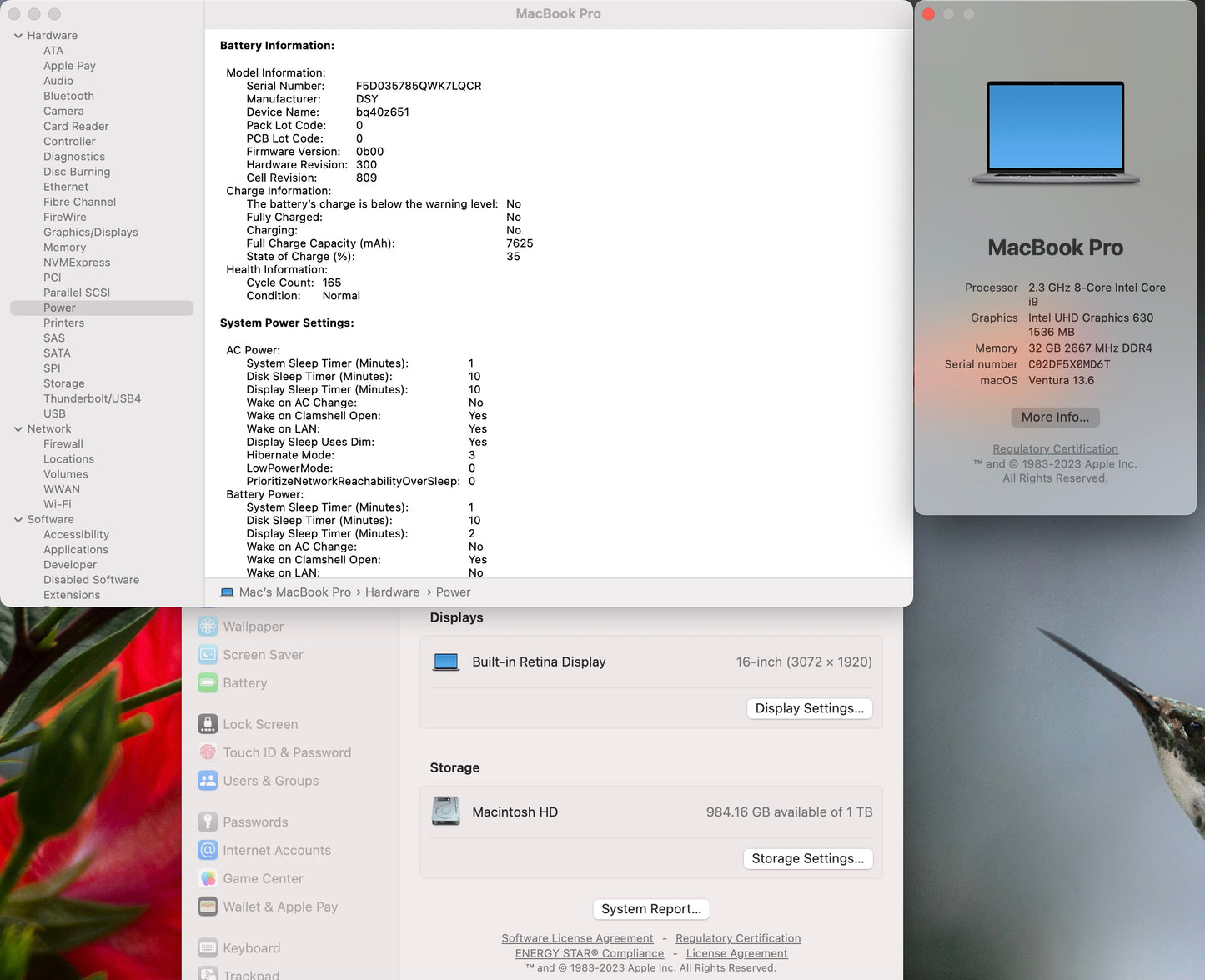 Apple 2019 16" MacBook Pro 2.3GHz 8-Core i9 32GB 1TB SSD RP5500M - (No touch ID)