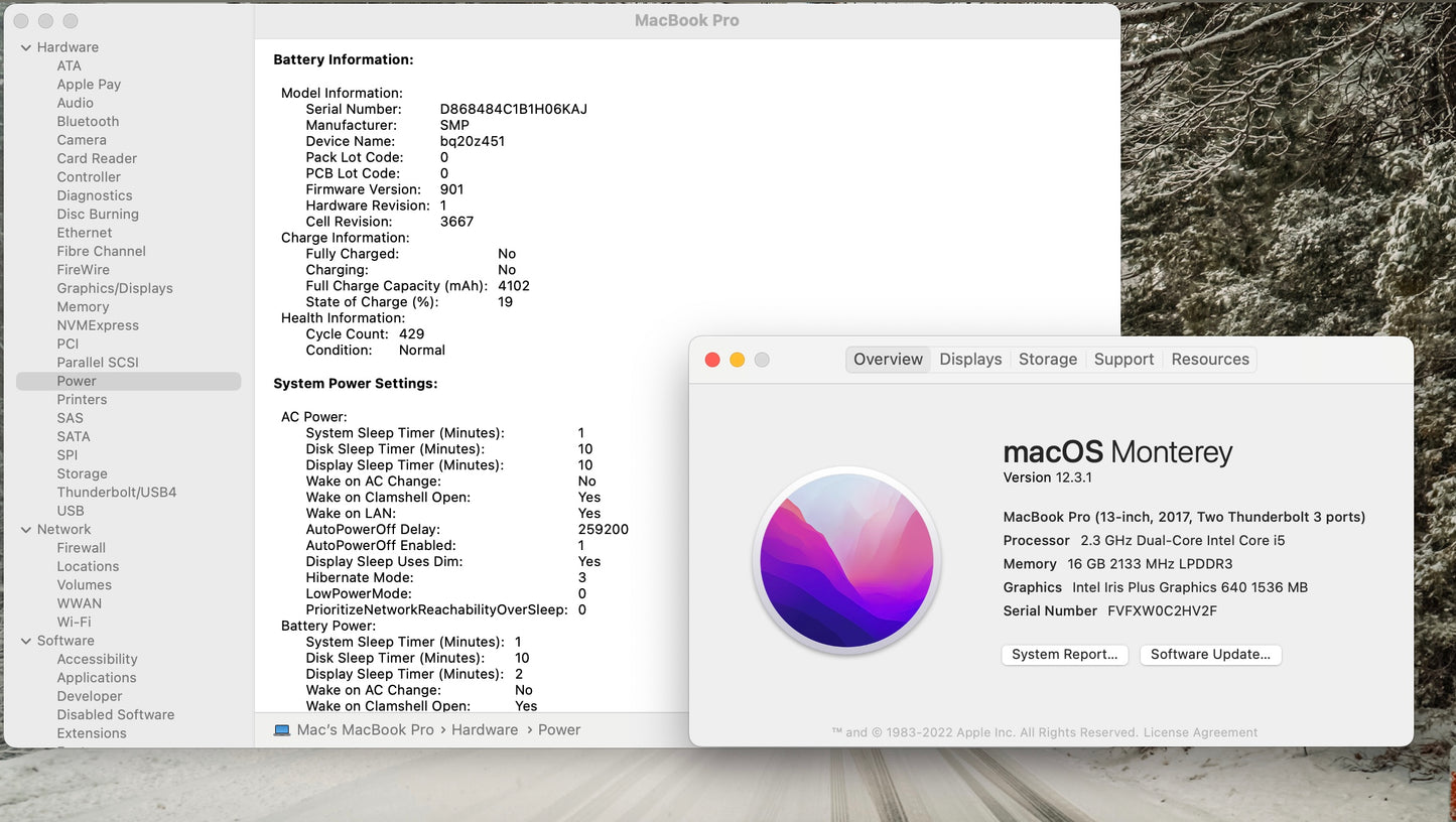Apple 2017 MacBook Pro 13 in 2.3GHz Dual-Core i5 16GB RAM 128GB SSD IIPG640-Good