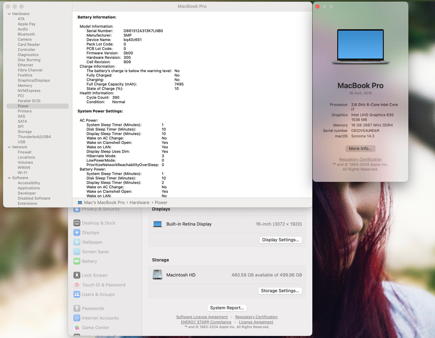 Apple 2019 16" MacBook Pro 2.6GHz i7 16GB RAM 512GB SSD RP5300M 4GB - Good