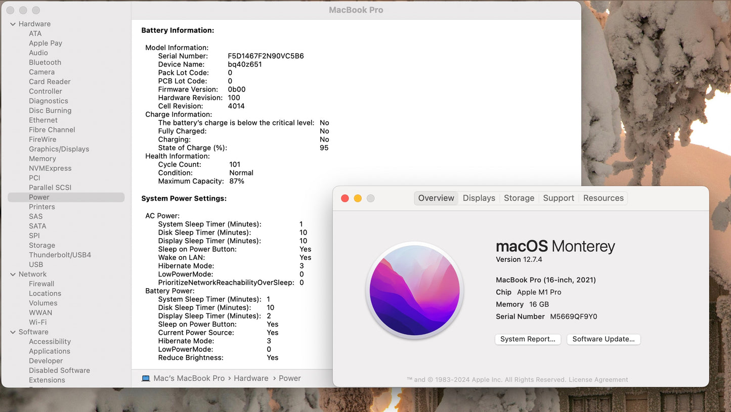 Apple 2021 MacBook Pro 16" M1 Pro (16-Core GPU) 16GB RAM 512GB SSD - Very Good