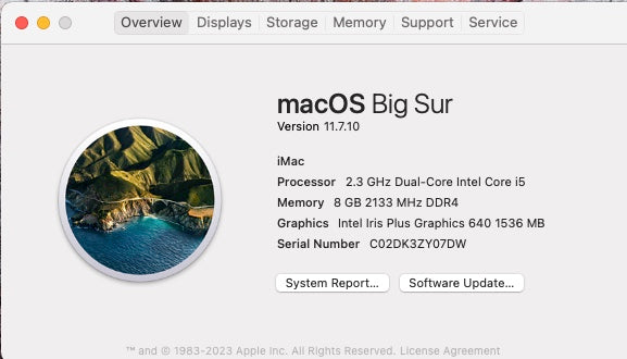 Apple 2017 iMac 21-inch 2.3GHz Dual-Core i5 8GB RAM 256GB SSD - Excellent