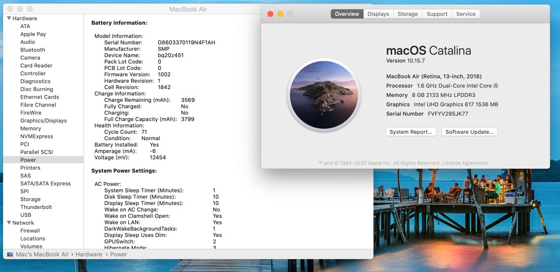 Apple 2018 MacBook Air 13 in 1.6GHz Dual-Core i5 8GB RAM 128GB SSD - Good