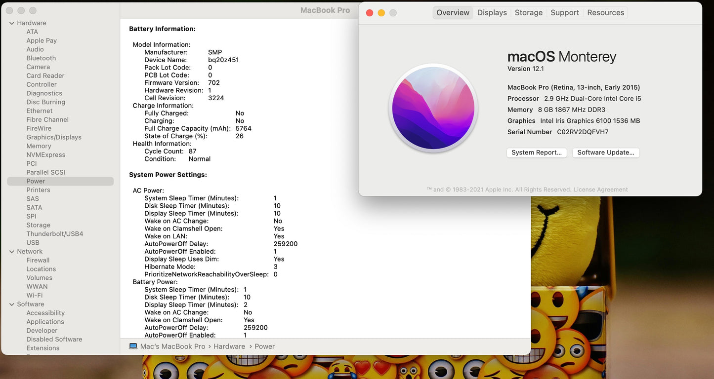 Apple 2015 MacBook Pro 13" Retina 2.9GHz i5 8GB RAM 512GB SSD - Very Good