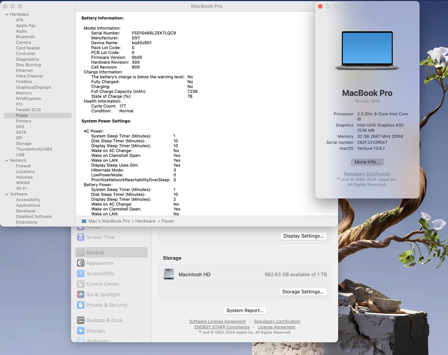 Apple 2019 16" MacBook Pro 2.3GHz 8-Core i9 32GB 1TB SSD RP5500M 8GB - Very Good