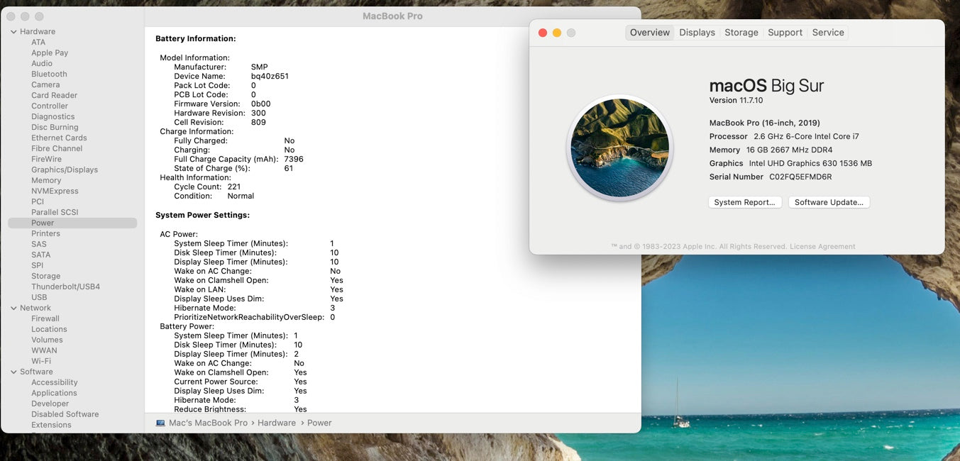 Apple 2019 16" MacBook Pro 2.6GHz i7 16GB RAM 512GB SSD RP5300M 4GB - READ