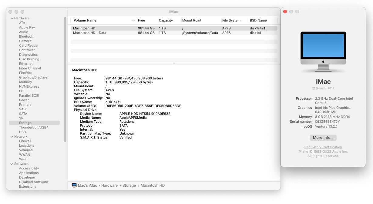 Apple 2017 iMac 2.3GHz Dual-Core i5 8GB RAM 1TB HDD IIPG640