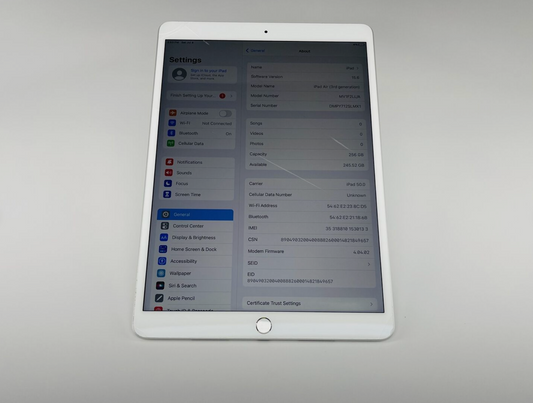 Apple 2019 iPad Air 3rd Generation 256GB "White" Cellular