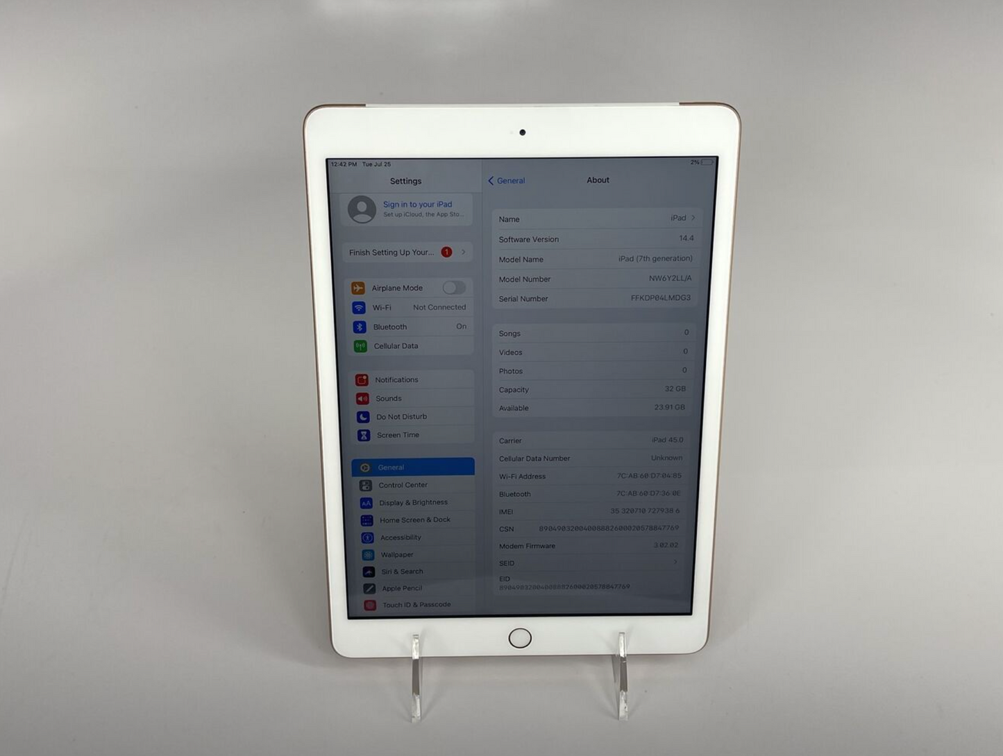 Apple IPad 7th Generation 32GB "Gold" Cellular