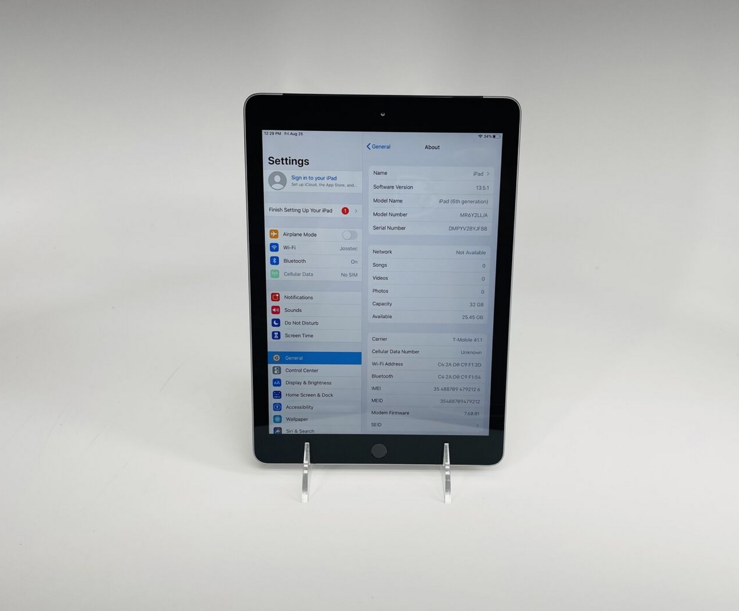 Apple 2016 IPad 6th Generation 32GB "Space Gray" Cellular