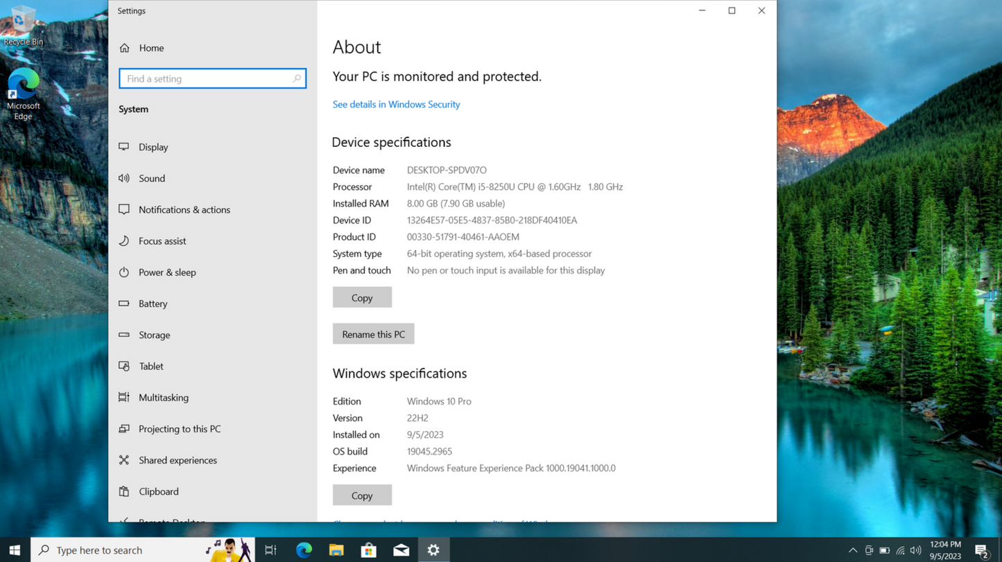 Dell 2019 Latitude 3590 i5 8250U 1.6GHz 4 Cores 8GB 256GB SSD Intel 620