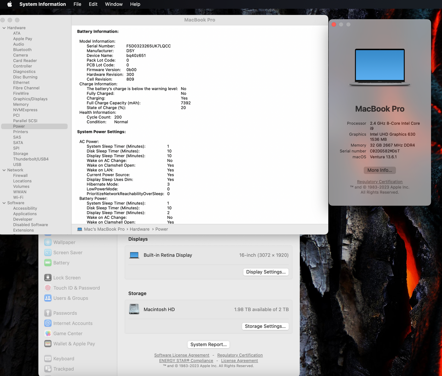 Apple 2019 16" MacBook Pro 2.4GHz 8-Core i9 32GB 2TB SSD RP5500M - Reboot Issue
