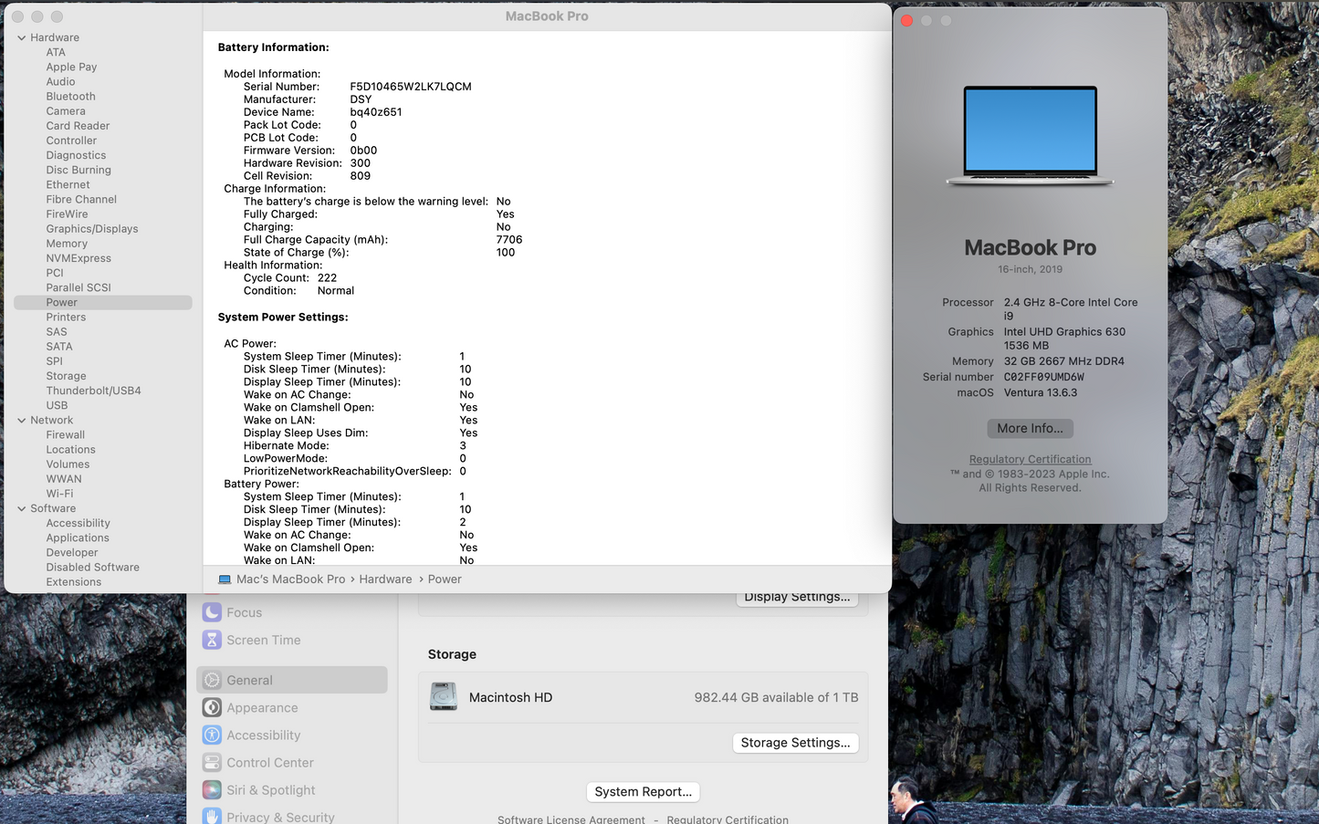 Apple 2019 16" MacBook Pro 2.4GHz 8-Core i9 32GB 1TB SSD RP5500M 8GB - Very Good